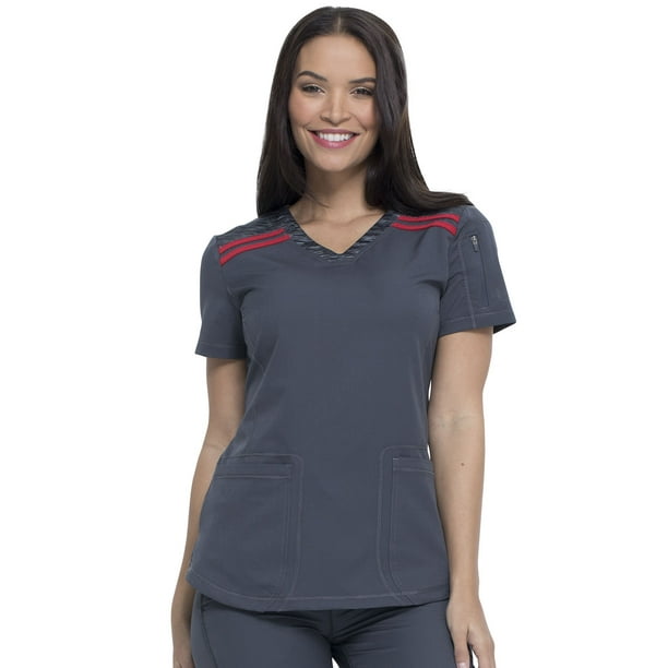 New Women V-Neck Dickies Dynamix DK740 Top PWT and Cosmic Pink Sizes XS-3XL New Women V-Neck Dickies Dynamix DK740 Top PWT and Cosmic Pink Sizes XS-3XL